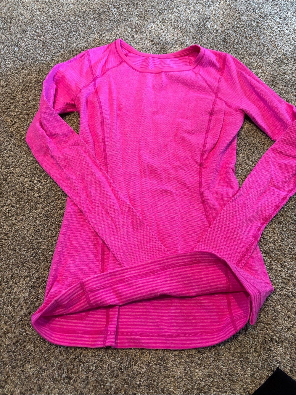 lululemon athletica Bright Pink Long Sleeve Performance Tee